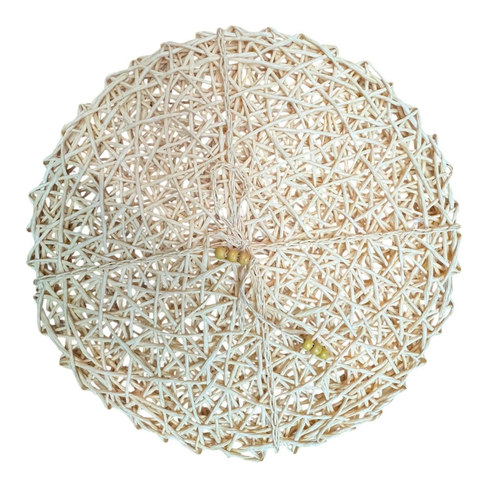 🌿 Round Woven Placemats – Natural‎ Wicker Style (Set of 4)